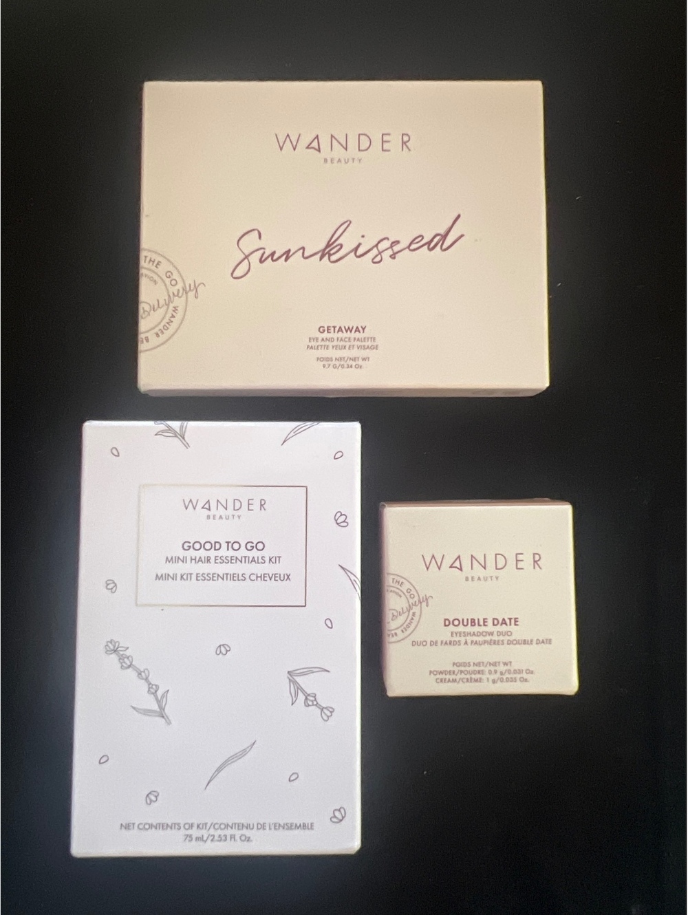 Wander Beauty 3-Piece Makeup & Hair Set - Brand New